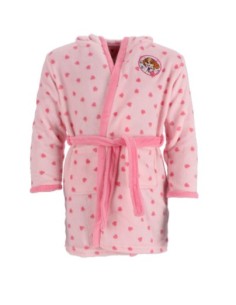 Peignoir Paw Patrol enfant rose à capuche motif cœurs 2