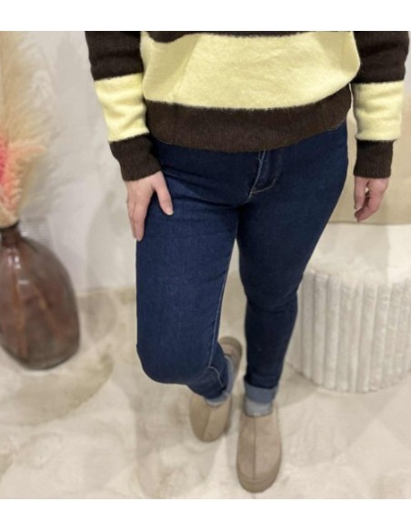 Jeans skinny bleu brut femme