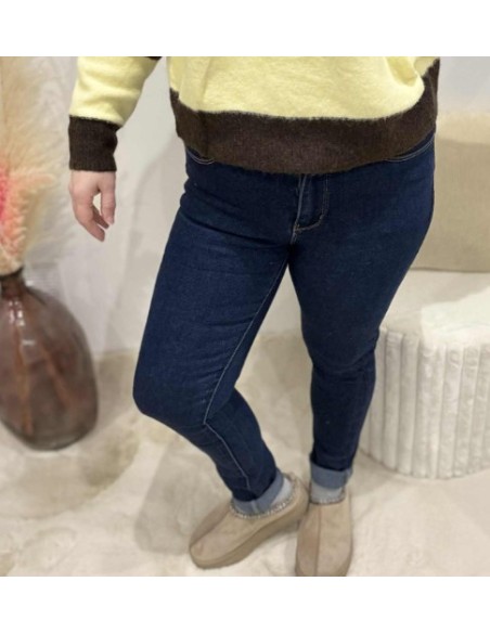 Jeans skinny bleu brut femme