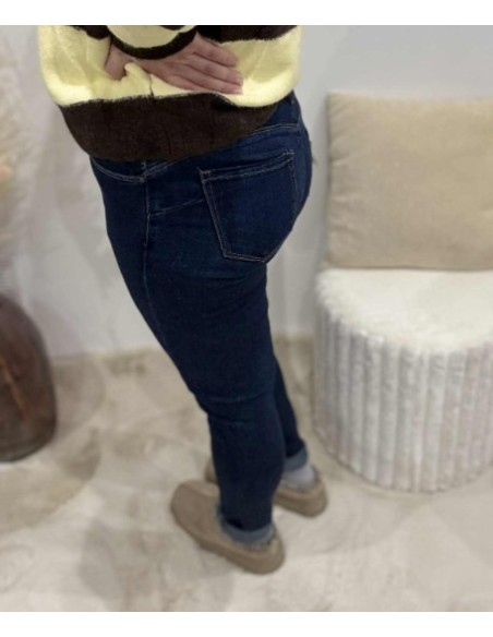 Jeans skinny bleu brut femme