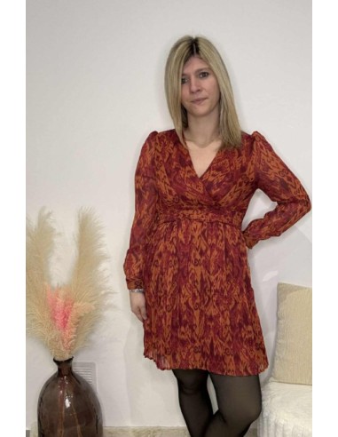 Robe femme orangé tendance mode