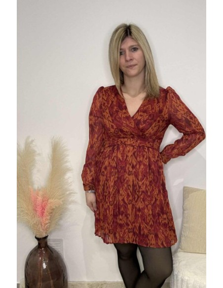 Robe femme orangé tendance mode