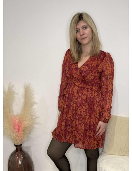 Robe femme orangé tendance mode