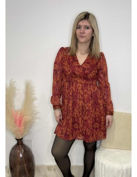 Robe femme orangé tendance mode