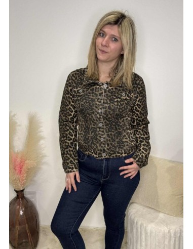 Veste en jeans léopard femme tendance mode fashion