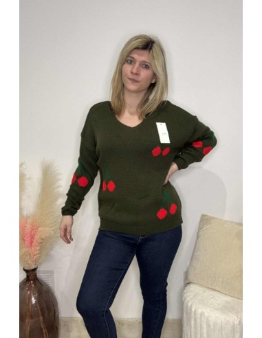 Pull femme cerise tendance mode fashion