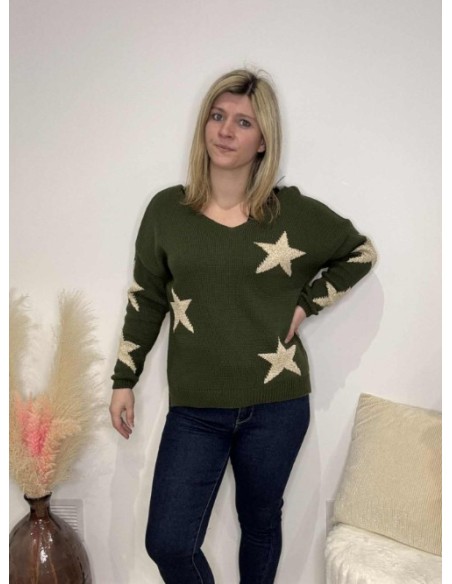 Pull femme Etoile doré tendance mode