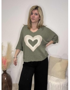 Pull femme tendance cœur