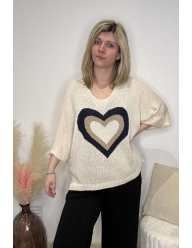 Pull femme tendance cœur