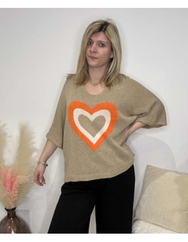 Pull femme tendance cœur