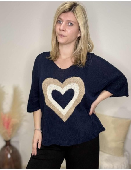 Pull femme tendance cœur