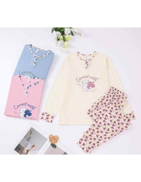 Pyjama coton ourson femme tendance