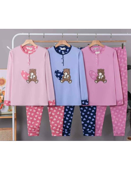 Pyjama molletonné ourson femme