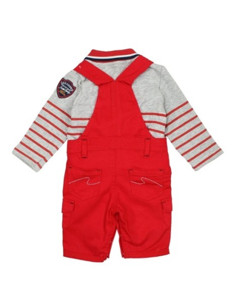 Salopette rouge avec polo manche longue Lee Cooper