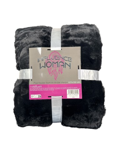 Plaid fausse fourrure doublé sherpa