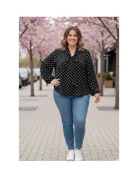 Blouse femme pois grande taille