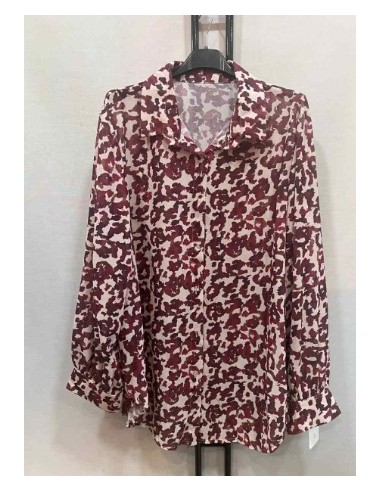 Chemise bordeaux motif femme tendance