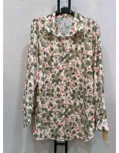 Chemise fleuries kaki oversize mode femme