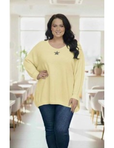 Pull femme oversize etoile