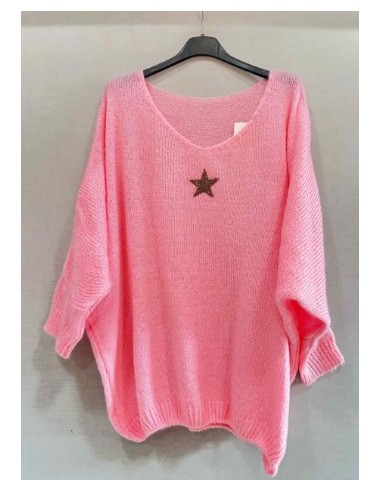 Pull femme oversize etoile