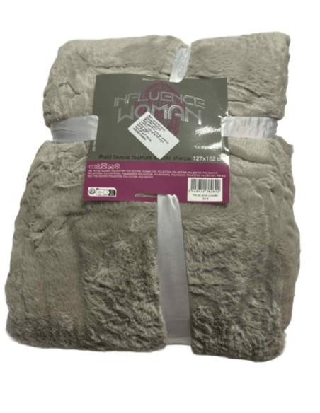 Plaid fausse fourrure doublé sherpa