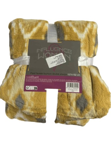 Plaid fausse fourrure doublé sherpa