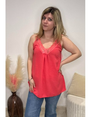 Caraco femme col dentelle