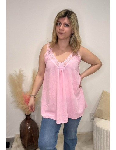 Caraco femme col dentelle