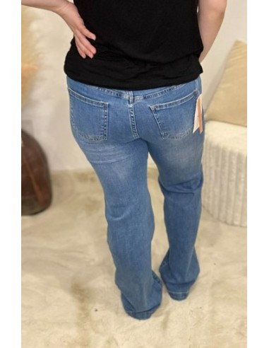 Jeans femme large bleu