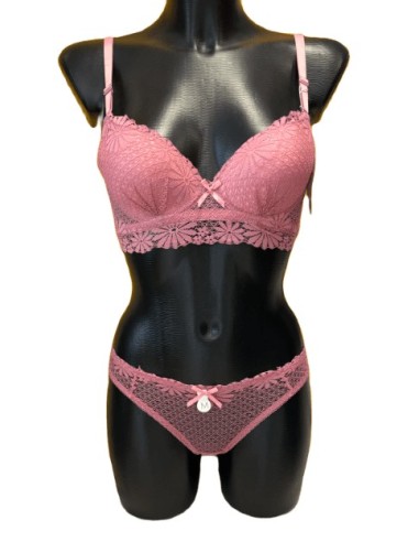 Ensemble sous vêtement vieux rose