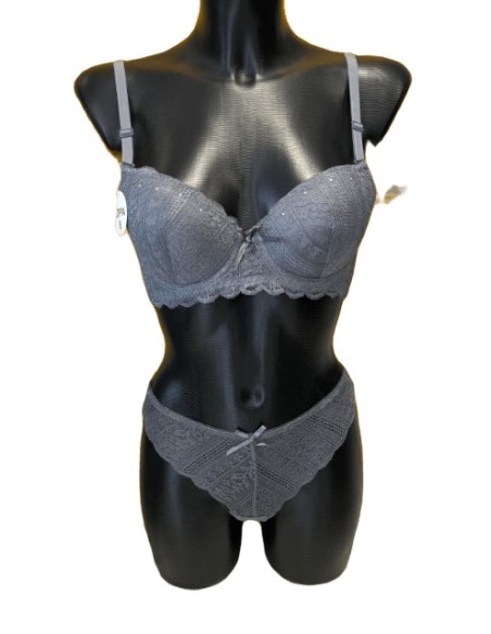 Ensemble sous vêtement gris foncé