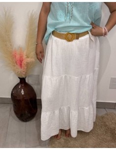 Jupe longue femme en gaze de coton tendance mode