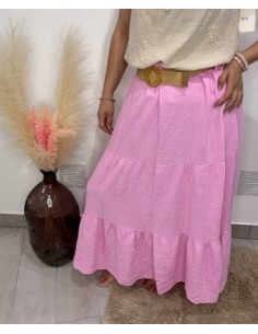 Jupe longue femme en gaze de coton tendance mode 2