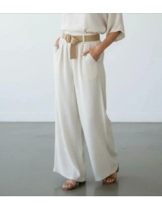 Pantalon femme en gaze de coton tendance chic