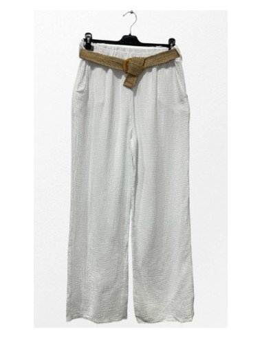 Pantalon femme en gaze de coton tendance chic