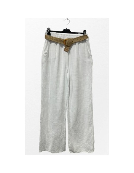 Pantalon femme en gaze de coton tendance chic