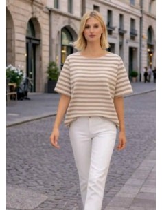 T-shirt marinière femme 100% coton 2
