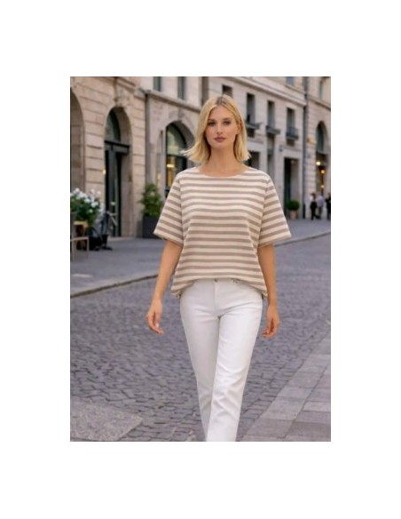 T-shirt marinière femme 100% coton