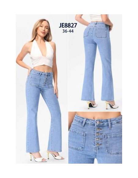 Jeans Marjorie évasé bleu