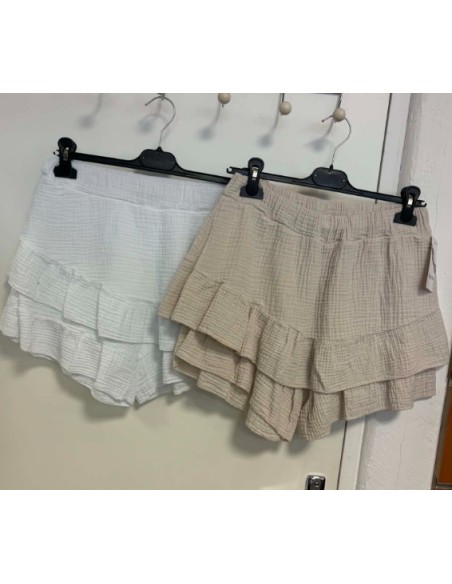 Jupe short en gaze de coton