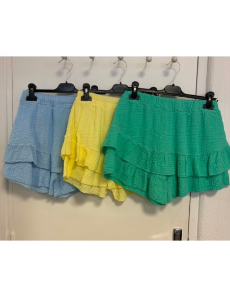 Jupe short en gaze de coton