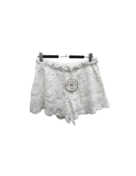 Short brodé blanc