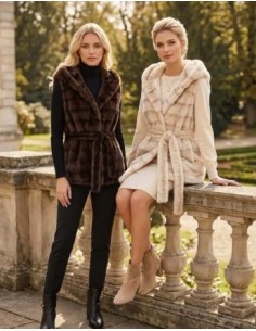 Manteau fourrure sans manche