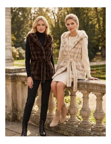 Manteau fourrure sans manche