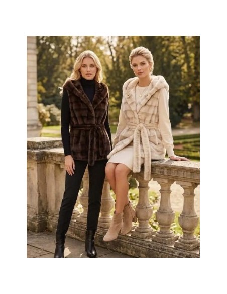 Manteau fourrure sans manche