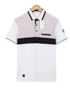 Polo homme blanc et bleu marine du S au XXL