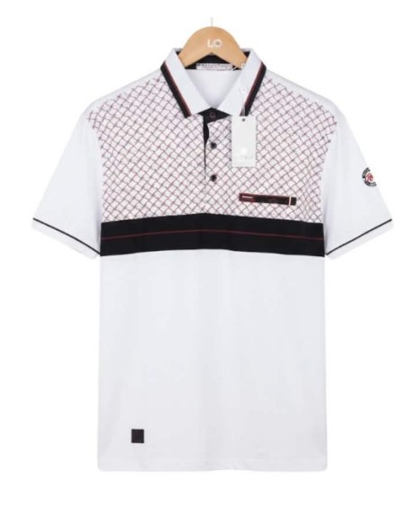 Polo homme blanc et bleu marine du S au XXL
