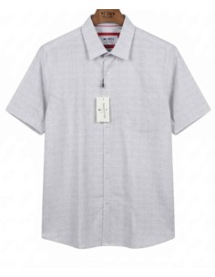 Chemisette homme blanche à motif beige élégante et simple du M au XXXL