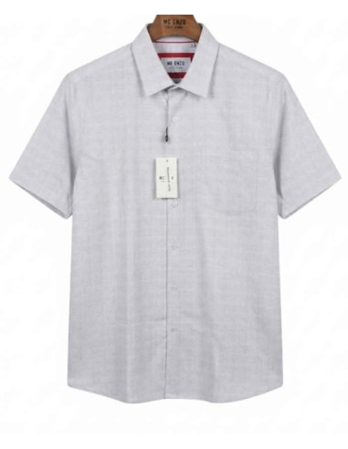 Chemisette homme blanche à motif beige élégante et simple du M au XXXL