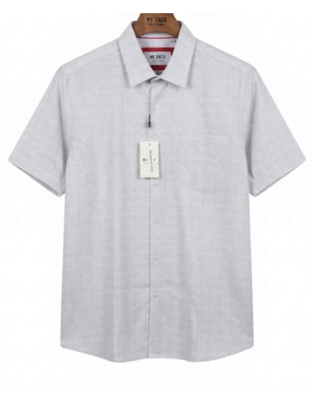 Chemisette homme blanche à motif beige élégante et simple du M au XXXL